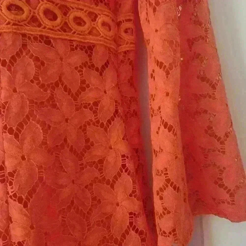 Laundry by Shelli Segal Size 4 Orange Lace Overlay Dress - Picture 9 of 16